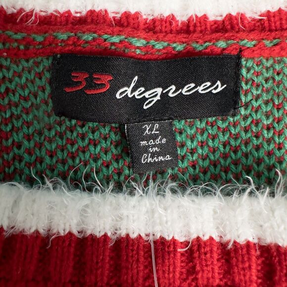 33 Degrees Pug Dog Ugly Christmas Sweater Womens XL Sequins Jingle Bells Holiday - Picture 3 of 16